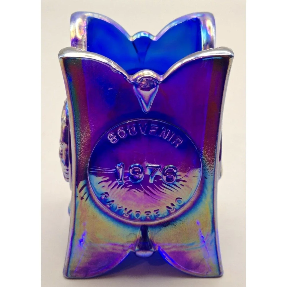 Vintage Toothpick Holder Limited Edition Carnival Glass  Bicentennial 1976